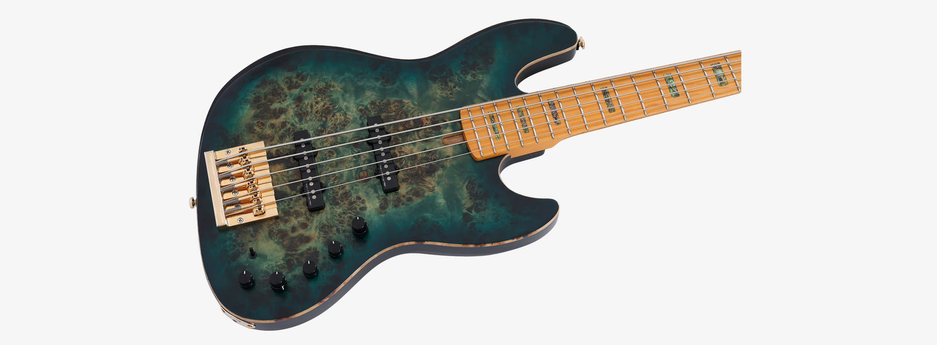 Sire Marcus Miller V10 5-String Electric Bass w/Gigbag, Transparent Green Satin