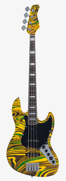Sire Marcus Miller V7 Alder 4-String New Gen Electric Bass, Yellow Swirl