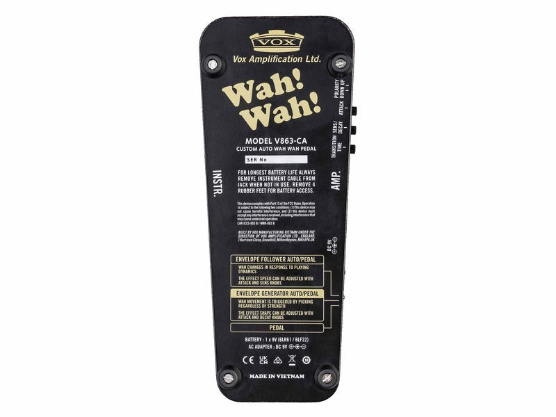 Vox 3-mode Custom Auto Wah Pedal