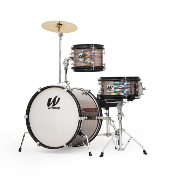 Westbury 3-Piece Junior Drum Set Complete w/Throne, Prismatic Finish