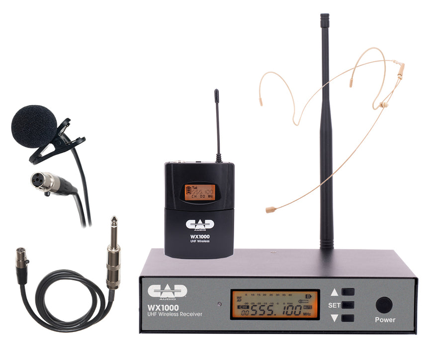 CAD  Wireless Bodypack Microphone System with Lavalier, Headset, and Guitar Cable (510 to 570 MHz)