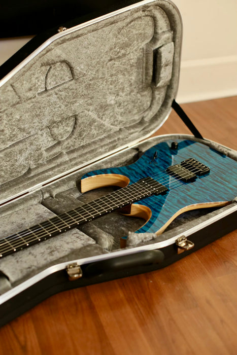 Mayones Duvell Elite 6 Quilted Maple Top Blue Gloss W/Case - Used