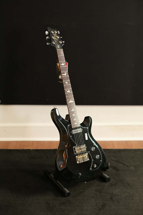 PRS S2 Vela Semi-Hollow Electric Guitar, Black Rainbow Holoflake