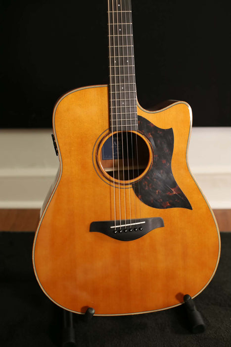Yamaha A3M Acoustic-Electric Guitar, Dreadnought, SRT2 Pickup, Vintage Natural - Demo