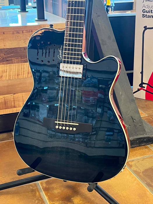 Godin A6 Ultra, Denim Blue Flame w/Gigbag Used