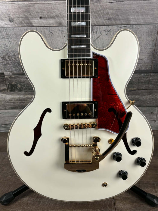 Epiphone 1959 ES-355 modified w/Gold Bigsby & Hardshell Case, Classic White - Used