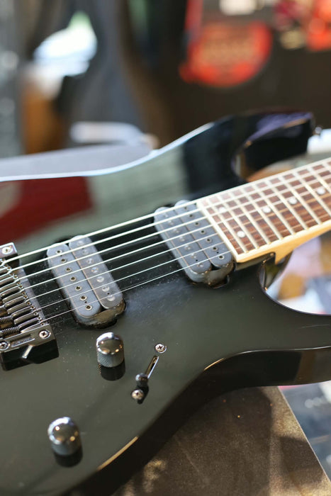 Ibanez RG7321-BK Standard 7-String Electric Guitar, Transparent Black - Used