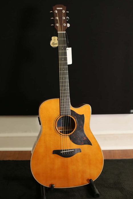 Yamaha A3M Acoustic-Electric Guitar, Dreadnought, SRT2 Pickup, Vintage Natural - Demo