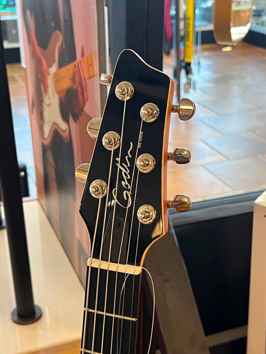 Godin A6 Ultra, Denim Blue Flame w/Gigbag Used