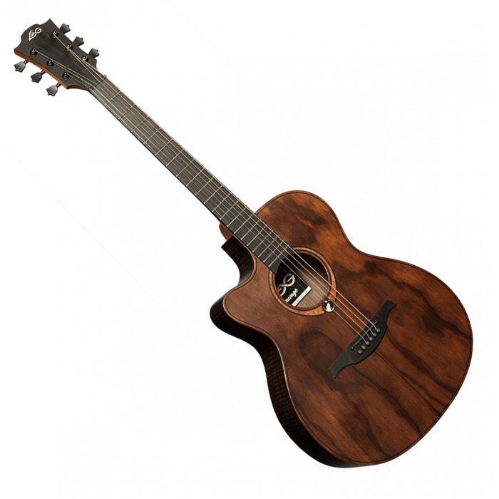 Lag SAUVAGE-ACE-L Auditorium Left-Handed Cutaway Acoustic-Electric Guitar w/Padded Cover, Satin Open Pore
