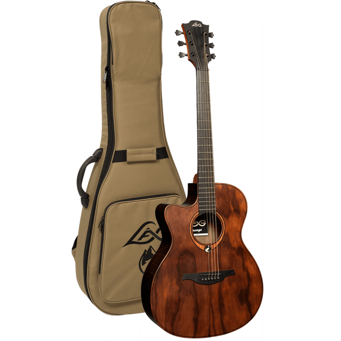Lag SAUVAGE-ACE-L Auditorium Left-Handed Cutaway Acoustic-Electric Guitar w/Padded Cover, Satin Open Pore