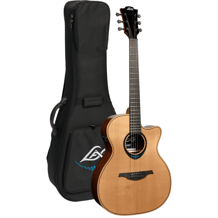 Lag TBW2ACE Bluewave 2 Auditorium Cutaway Acoustic-Electric Guitar w/ Padded Cover, Natural