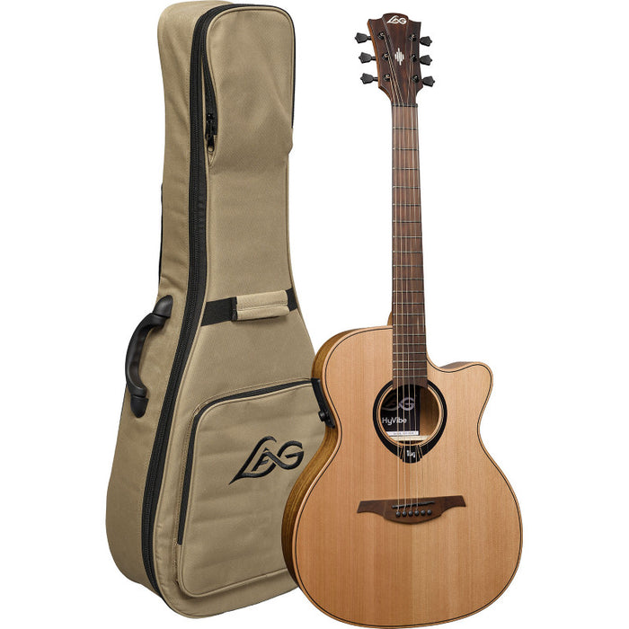 Lag HV10ACE  HyVibe H2 Auditorium Smart Guitar Cutaway Satin w/Gigbag
