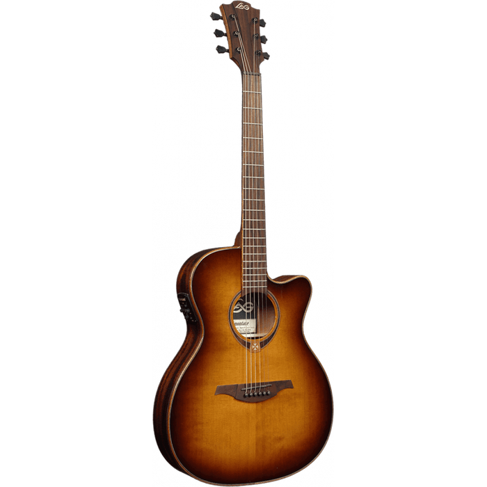 Lag T118ASCE-BRS Auditorium Slim Cutaway Electro Guitar, Brown Shadow