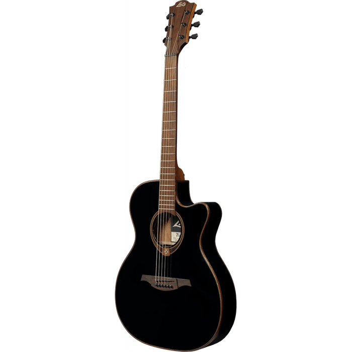 Lag T118ASCE-BLK Auditorium Slim Cutaway Electro Guitar, Black