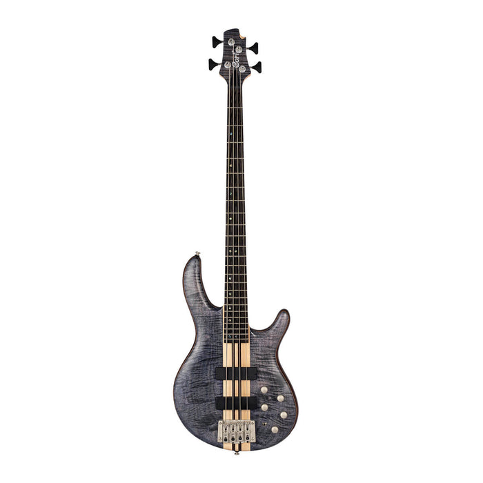 Cort A4-PLUS-FMMH-OPLB Artisan Series 4-String Bass Figured Maple/Mahogany, Open Pore Blue Black