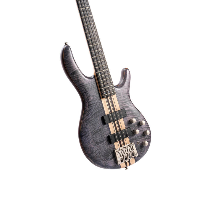 Cort A4-PLUS-FMMH-OPLB Artisan Series 4-String Bass Figured Maple/Mahogany, Open Pore Blue Black