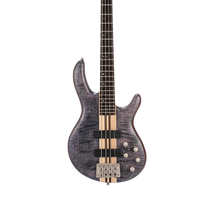 Cort A4-PLUS-FMMH-OPLB Artisan Series 4-String Bass Figured Maple/Mahogany, Open Pore Blue Black
