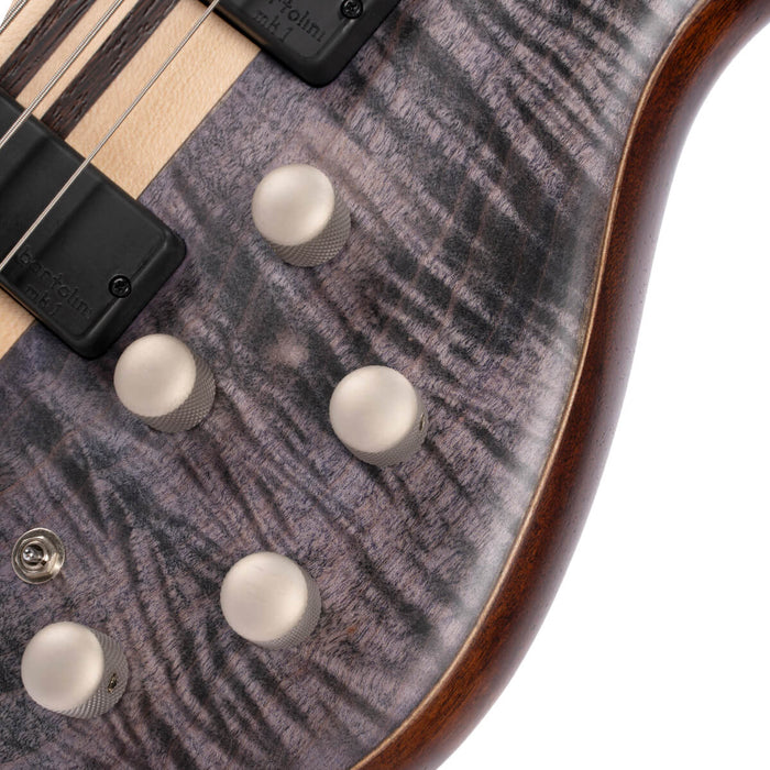 Cort A4-PLUS-FMMH-OPLB Artisan Series 4-String Bass Figured Maple/Mahogany, Open Pore Blue Black