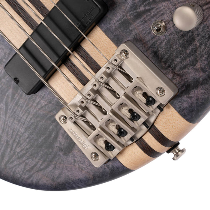 Cort A4-PLUS-FMMH-OPLB Artisan Series 4-String Bass Figured Maple/Mahogany, Open Pore Blue Black