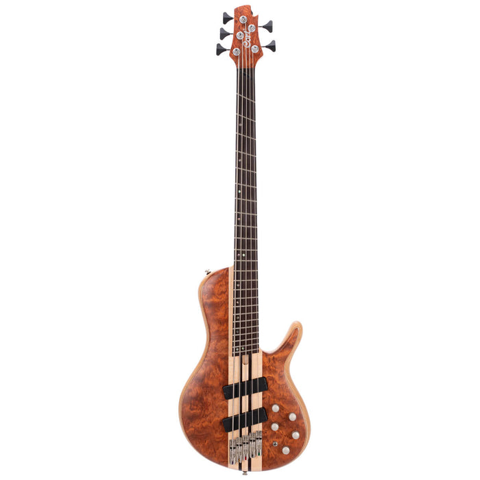 Cort A5-BEYOND-CASE-OPBN A5 Beyond Electric Bass w/Case, Open Pore Bubinga Natural