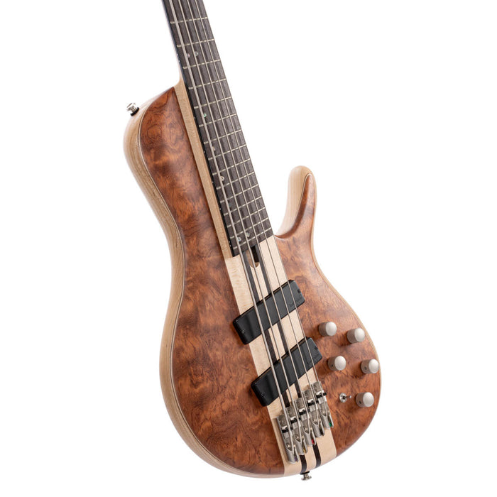Cort A5-BEYOND-CASE-OPBN A5 Beyond Electric Bass w/Case, Open Pore Bubinga Natural