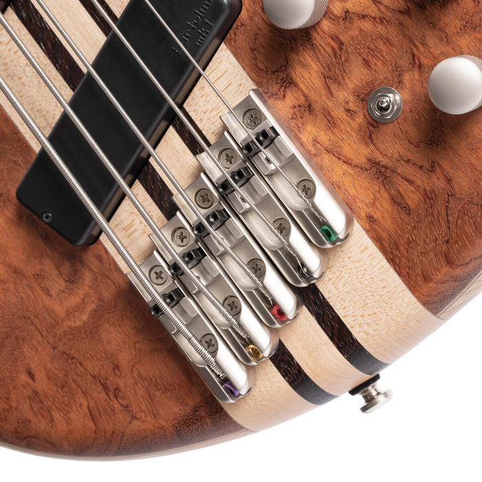 Cort A5-BEYOND-CASE-OPBN A5 Beyond Electric Bass w/Case, Open Pore Bubinga Natural