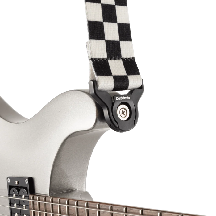 Sangle de guitare à verrouillage automatique D'Addario 50 mm, damier