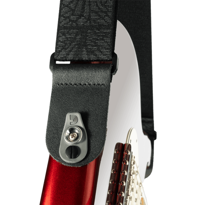 D'Addario Pad Lock Woven Guitar Strap - Lightning Black Tubular