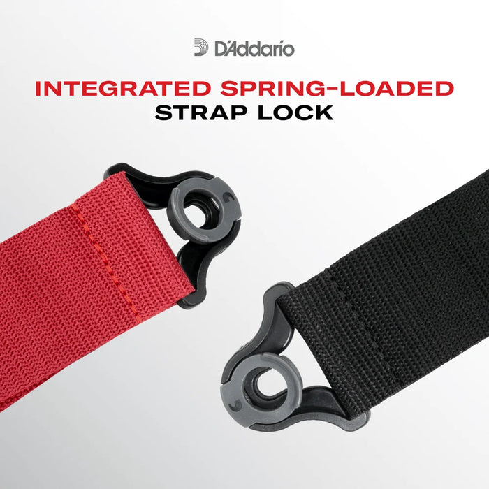 D'Addario 50mm Auto Lock Guitar Strap, Blue Suns