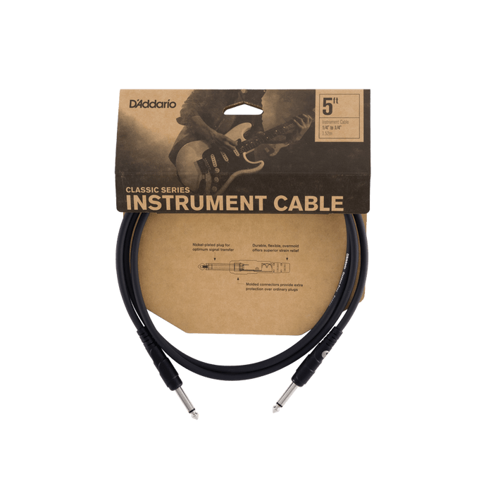 D'Addario Classic Series Instrument Cable 10ft 1/4 Straight to 1/4 Straight