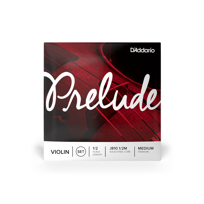 D'Addario Prelude J810-1/2M Violin String Set, Medium Tension - 1/2 Scale