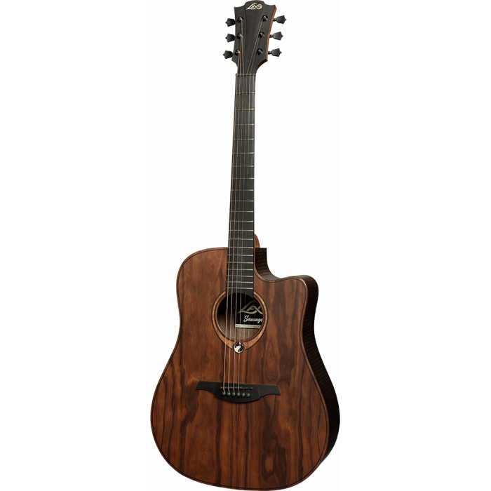 Lag SAUVAGE-DCE Dreadnought Cutaway Acoustic-Electric Guitar w/ Padded Cover, Satin Open Pore