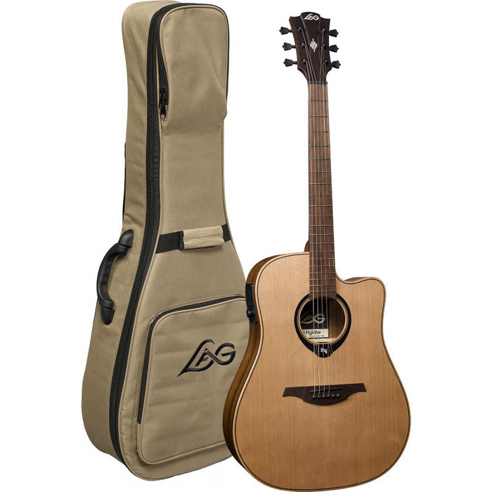 Lag HV10DCE  HyVibe H2 Dreadnought Smart Guitar Cutaway Satin w/Gigbag