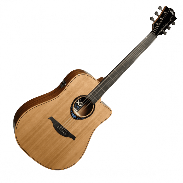 Lag TBW2DCE Dreadnought Cutaway Electric-Acoustic Guitar, Gloss Varnish