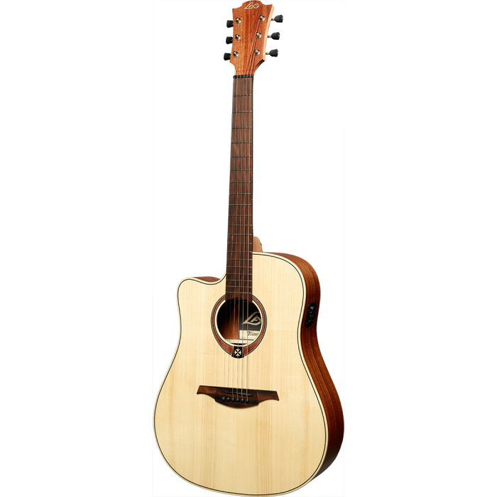 Lag TL70DCE Tramontane 70 Left-Handed Dreadnought Acoustic-Electric Guitar, Satin