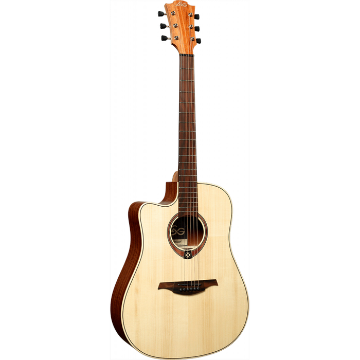 Lag TL70DCE Tramontane 70 Left-Handed Dreadnought Acoustic-Electric Guitar, Satin