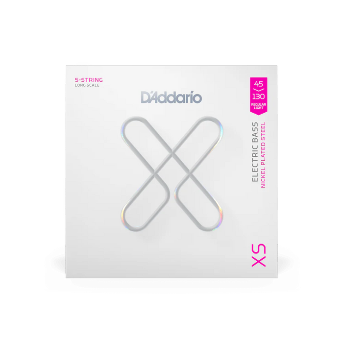 D'Addario XS Regular Light 5-String Super Long Scale Coated Bass Strings (45-130)