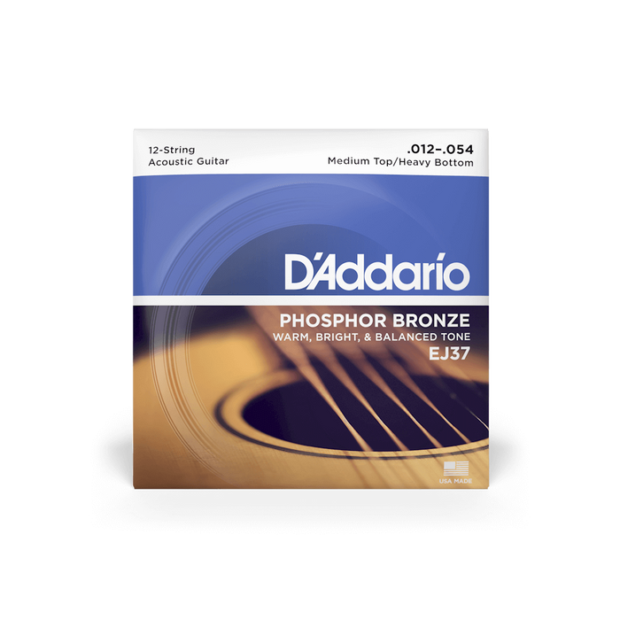 D'addario Medium Top/Heavy Bottom 12-String Acoustic Guitar Strings
