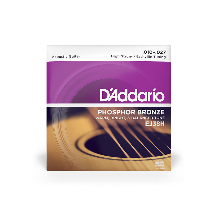 D'addario High Strung/Nashville Tuning Acoustic Guitar Strings 10-27