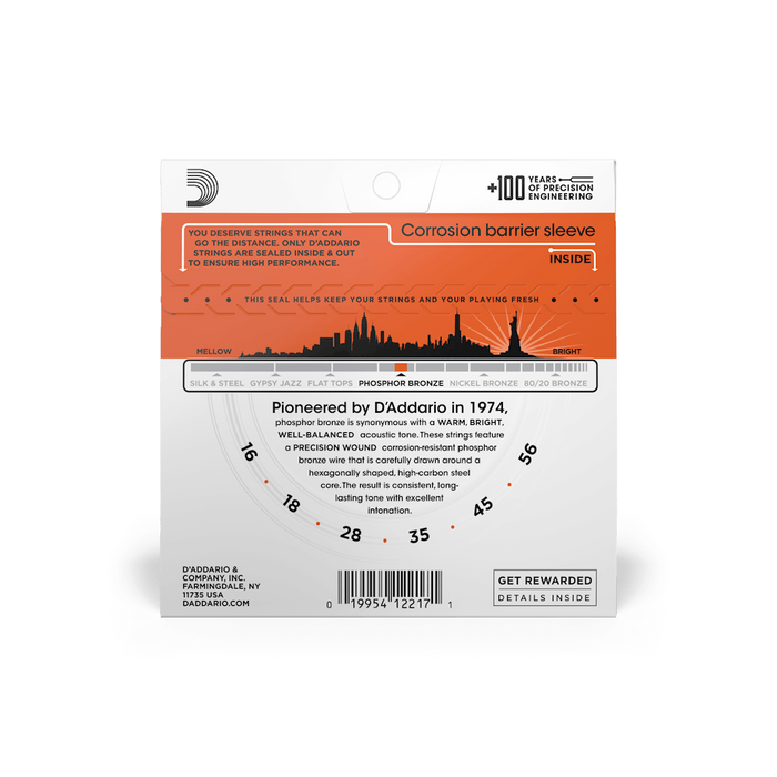 D'Addario EJ42 - Phosphor Bronze Resphonic Guitar 16-56
