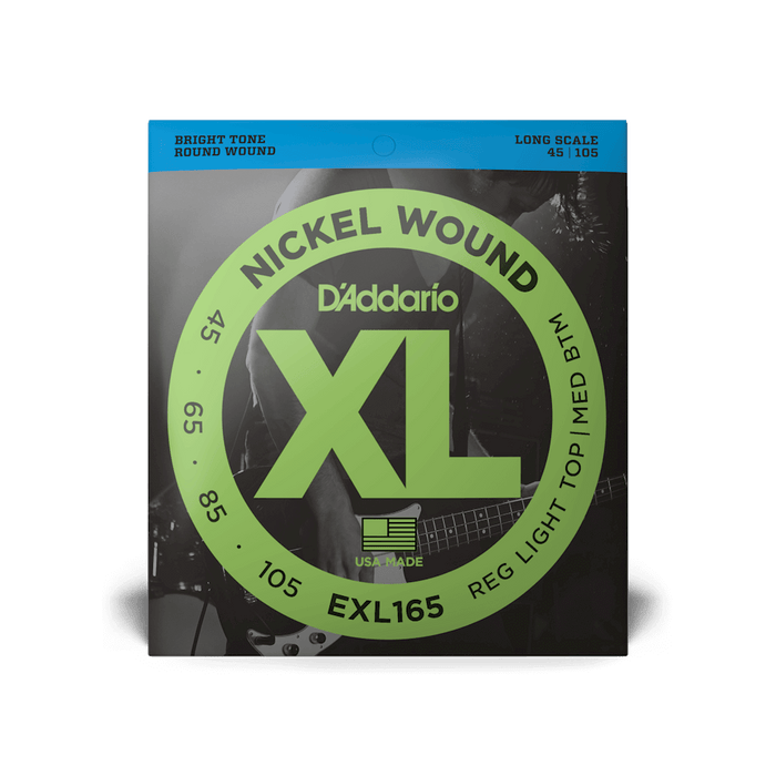 D'Addario Set XL Regular Light Top/Medium Bottom Long Scale Bass Strings  45-105