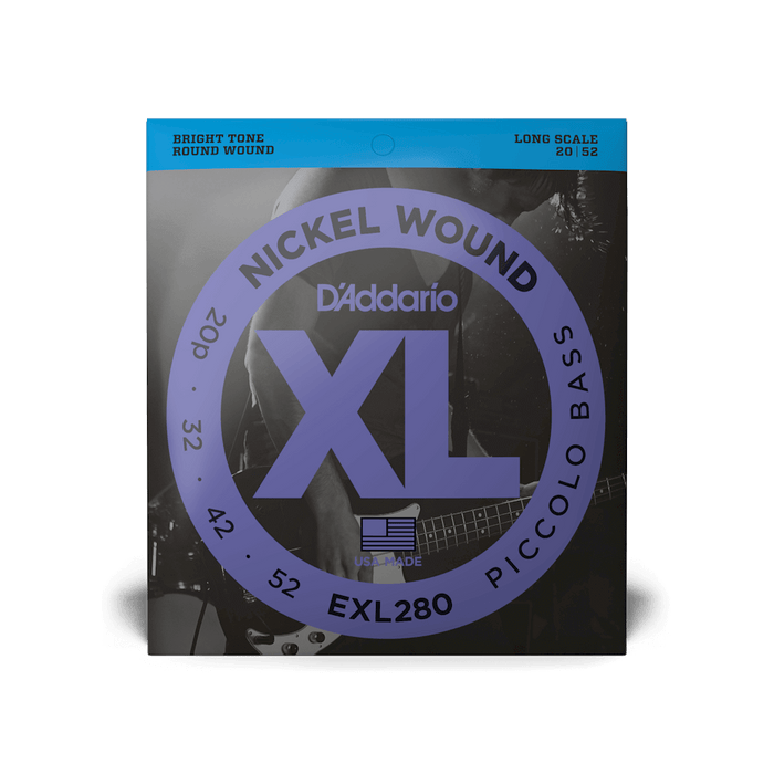 D'Addario EXL280 Nickel Wound Piccolo Bass Strings, 20-52, Long Scale