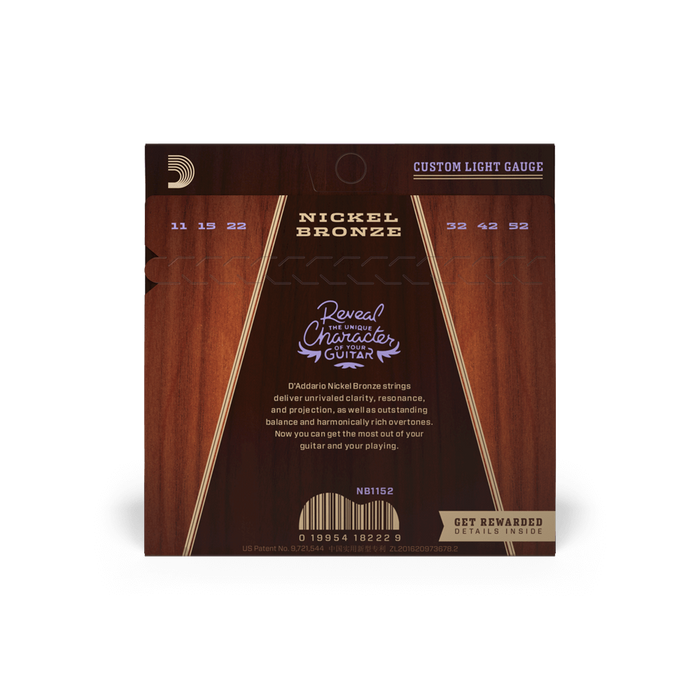 D'Addario Nickel Bronze Custom Light 11-52