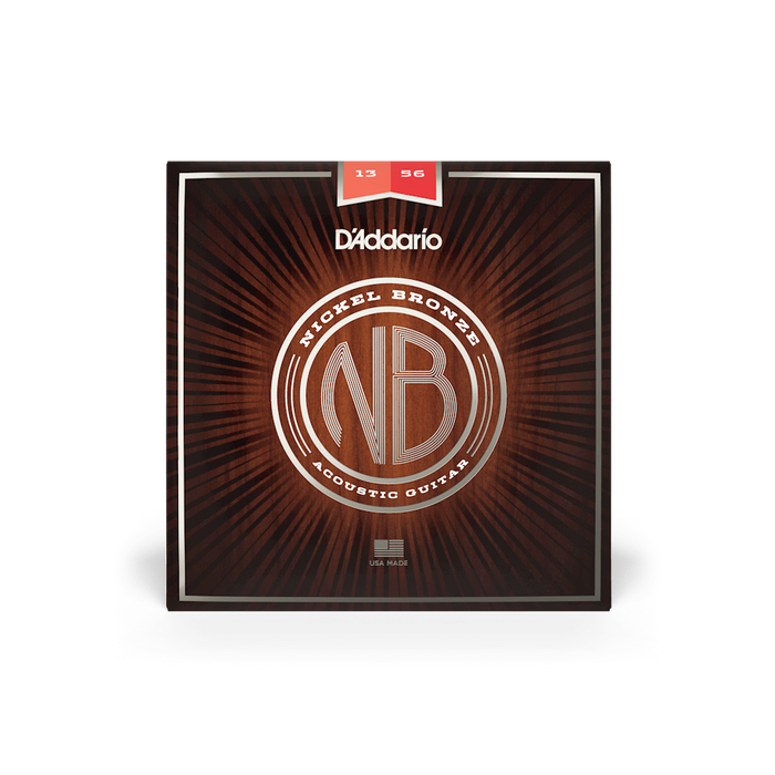 D'Addario Nickel Bronze Acoustic Guitar Strings, Medium, 13-56