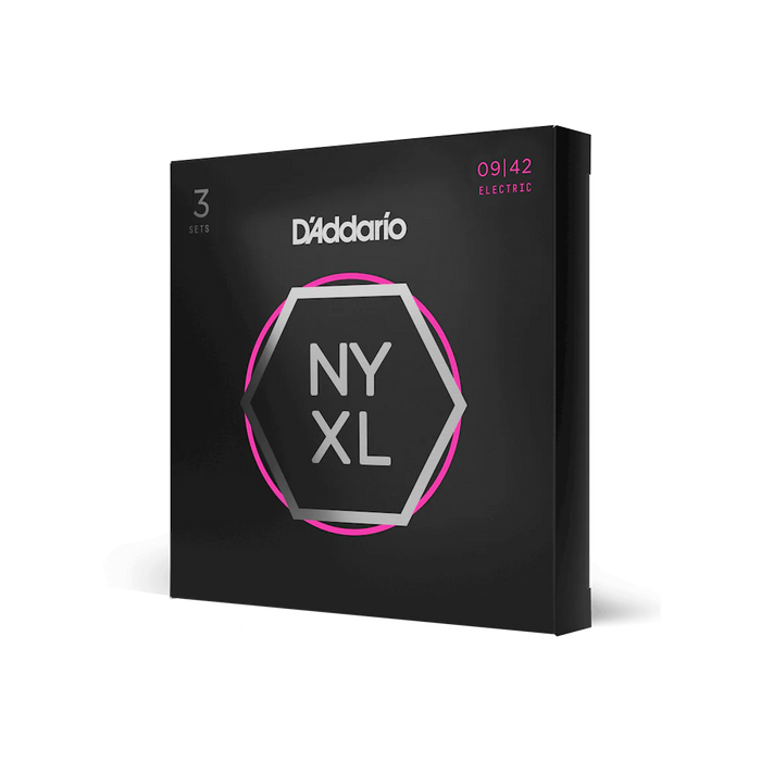 D'Addario NYXL0942-3P Nickel Wound Electric Guitar Strings Super Light 09-42, 3 Pack