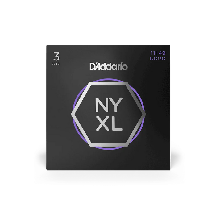 D'Addario NYXL1149-3P Nickel Wound Medium Guitar Strings 11-49, 3 Pack