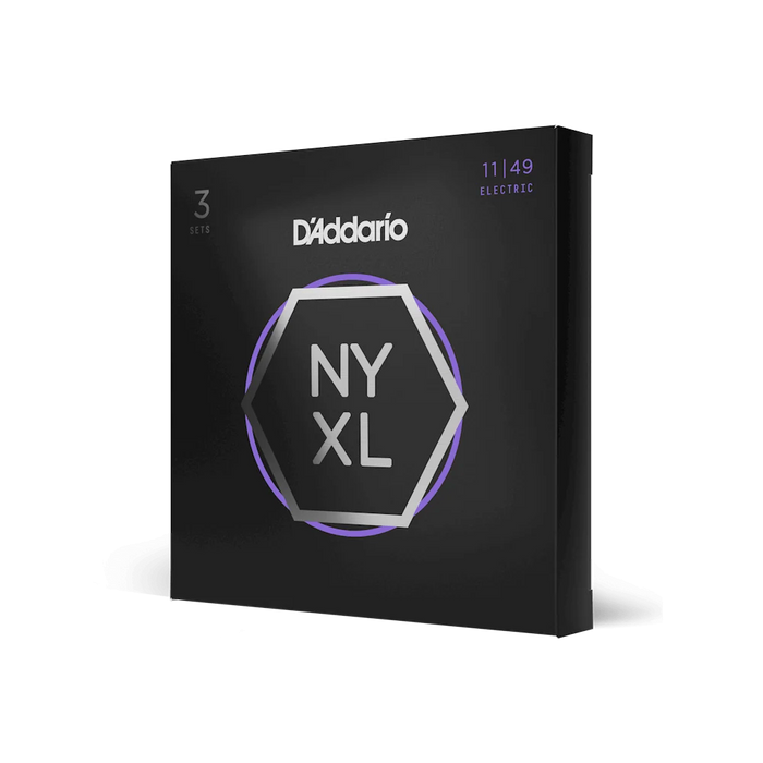 D'Addario NYXL1149-3P Nickel Wound Medium Guitar Strings 11-49, 3 Pack