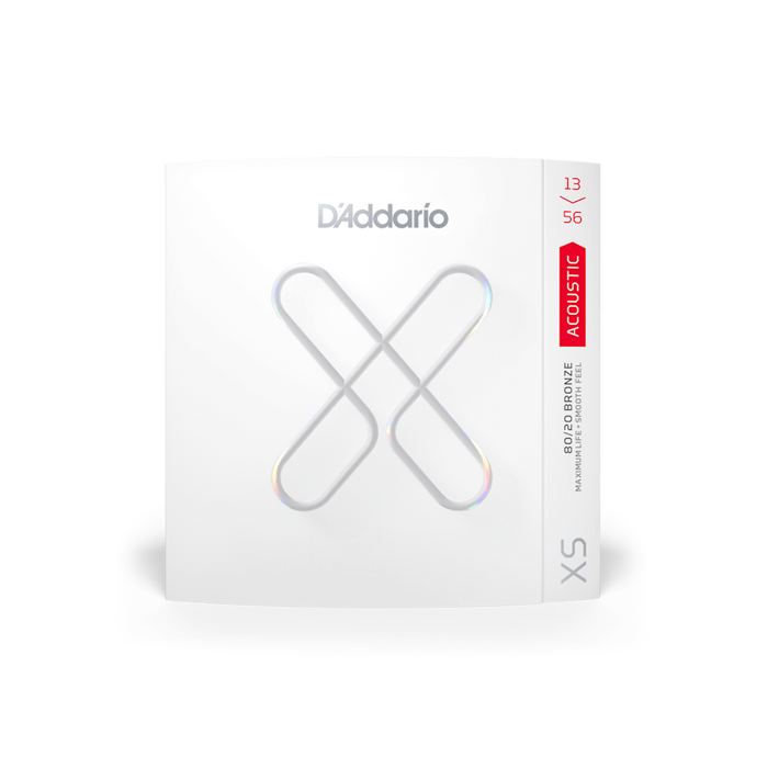 D'Addario XS Coated 80/20 Bronze Acoustic Guitar Strings - 13-56 Medium