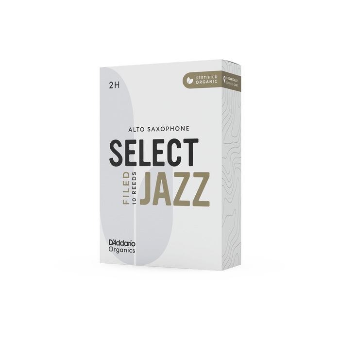 D'Addario Select Jazz Alto Saxophone Filed Reeds - 2 Hard - 10 Box